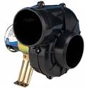 Jabsco 35770-0094 24V ağır hizmet, 360° ayarlanabilir çıkışlı, Ø100 mm ve 420 m³/saat kapasiteli tekne makine dairesi blower fanı.