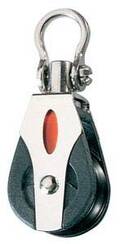 Ronstan RF20100 20 Serisi, 20 mm tekli mafsallı ve 6 mm halat uyumlu yelken makarası.