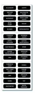 Blue Sea Systems 30'lu DC panel etiket seti.