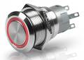 Hella Marine 12V kırmızı LED halkalı anlık paslanmaz anahtar.