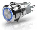 Hella Marine LED'li paslanmaz çelik aç kapa anahtar 12V mavi.