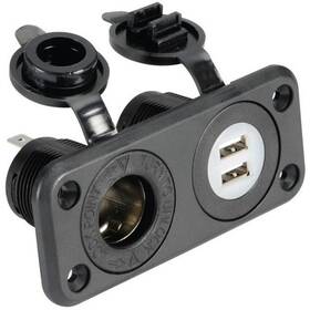 12/24V panel tipi su geçirmez kapaklı USB şarj soketi