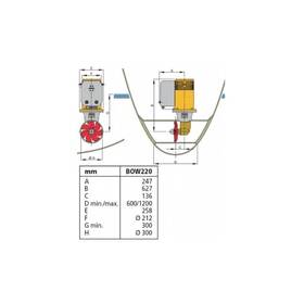 Vetus 220 kgf 24V baş pervane 300 mm tünel uyumlu büyük tekne manevra sistemi