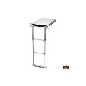 4 basamaklı platform altı paslanmaz çelik tekne merdiveni.