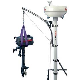Scanstrut SC120-4 dıştan takma motor kaldırma vinci, 30 kg kapasitesi ve 270° dönebilen koluyla güvenli kaldırma sağlar.