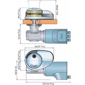 Quick Prince DP3 tambursuz 24V 1500W, 180 kg çalışma yüküne ve 8 mm zincir kavaletasına sahip dikey tekne ırgatı.