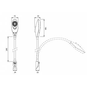 Quick SHARK 30 soğuk beyaz ve kırmızı LED harita lambası,