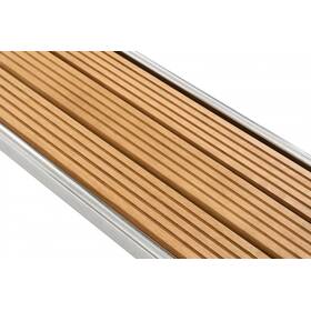 160 x 28 cm katlanabilir paslanmaz çelik ve iroko ahşap tekne pasarellası.