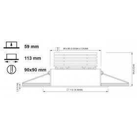 Quick VANESSA sıcak beyaz Power LED tekne tavan lambası; 7W, 10-30V DC, paslanmaz çelik gövde ve LDM1 paslanmaz çelik dimmer uyumu.