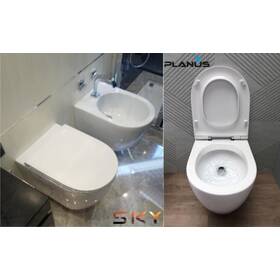 Planus Sky  Modeli 24V Beyaz Taş Tekne Tuvaleti Duvara Montaj