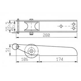 Sea World Tekne Baş Burun Makarası Paslanmaz Çelik 51x232 MM