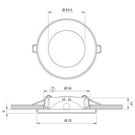 Quick Marine Lighting TED C paslanmaz çelik LED spot lamba, 2W sıcak beyaz, 9-32V DC.