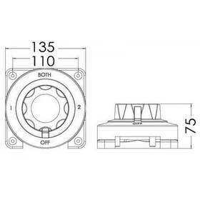 Osculati Selecta 175A marin akü şalteri, 12/24V DC, bakır kontaklı ve paslanmaz çelik yaylı.