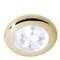 Hella Marine 12V Sıcak Beyaz LED Lamba, altın finisyon halkasına sahip dekoratif marin ve tekne iç aydınlatma ürünü.